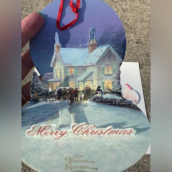 Thomas Kinkade Christmas 12 Pop Up Ornaments Gift Tags With 16 Envelopes Vintage - Picture 13 of 14